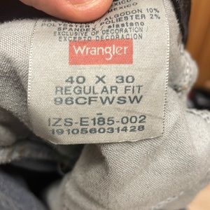 Men’s 40 x 30 Wrangler Jeans well worn by lifetime Montana Rancher